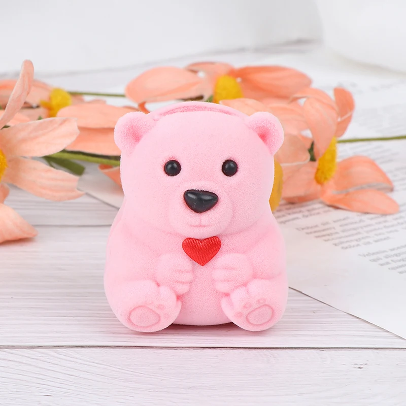 

Hot Sale 1PC Velvet Lovely Panda Bear Necklace Ring Earrings Casket Present Gift Boxes Wholesale