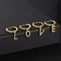 2021 new fashion trend letter earrings creative 26 english letters rhinestone earrings female