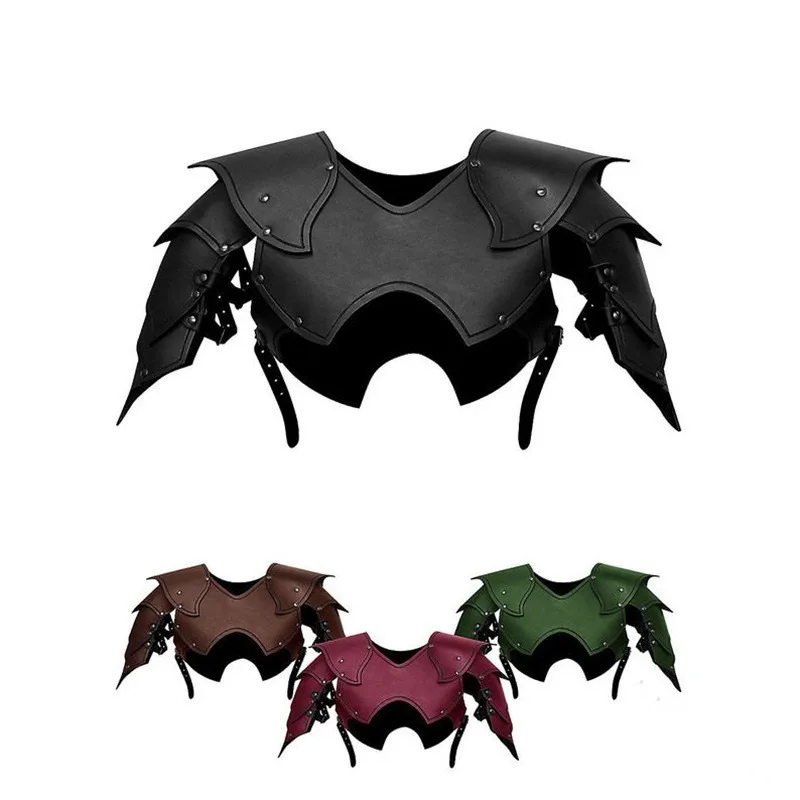 Эльфийский плечевой нагрудный доспех средневековый рыцарский кожаный жилет с