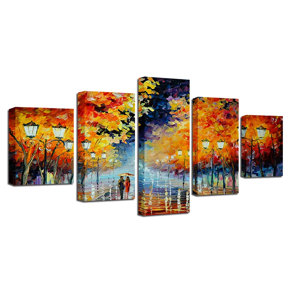 

Modern Home Decor Anime Scenery Flowers HD 5 Pieces Decoration for Room Decor Posters Wall Art Wall Decor Poste Wall Paintings