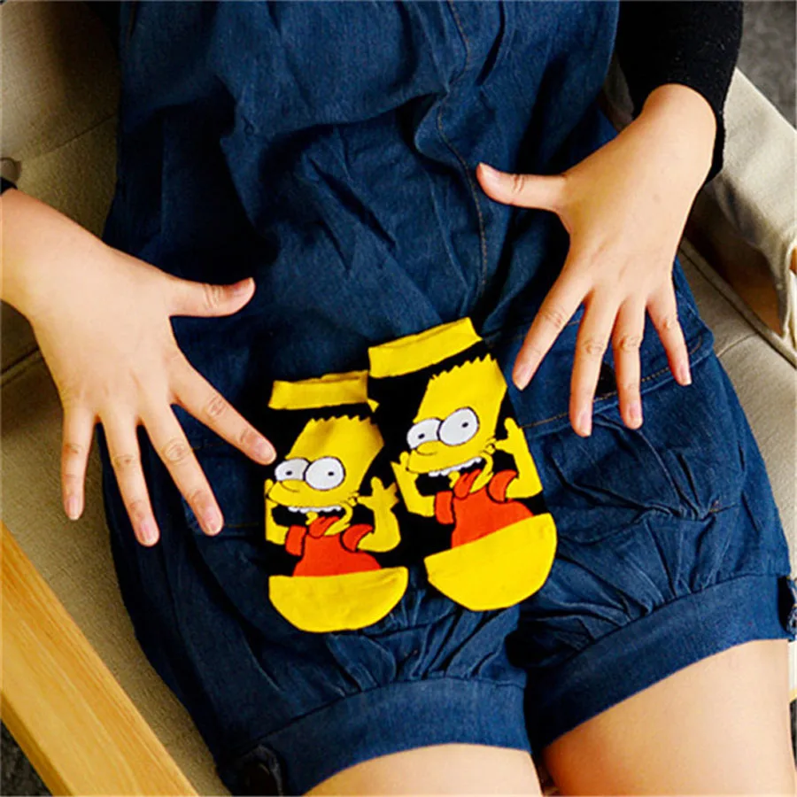 Новые модные носки женские повседневные милые с мультяшным рисунком