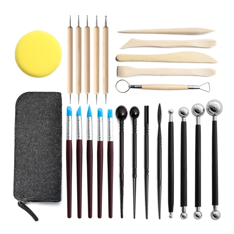 

25pcs Ball Stylus Dotting Tools Polymer Modeling Clay Sculpting Tool Set Rock Painting Sculpture Pottery Kit