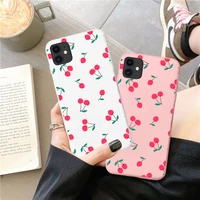 black white pink cherries cherry se 2020 soft tpu phone case cover for iphone x xs 11 12 13 pro max xr 6s 7 8 plus silicone soft