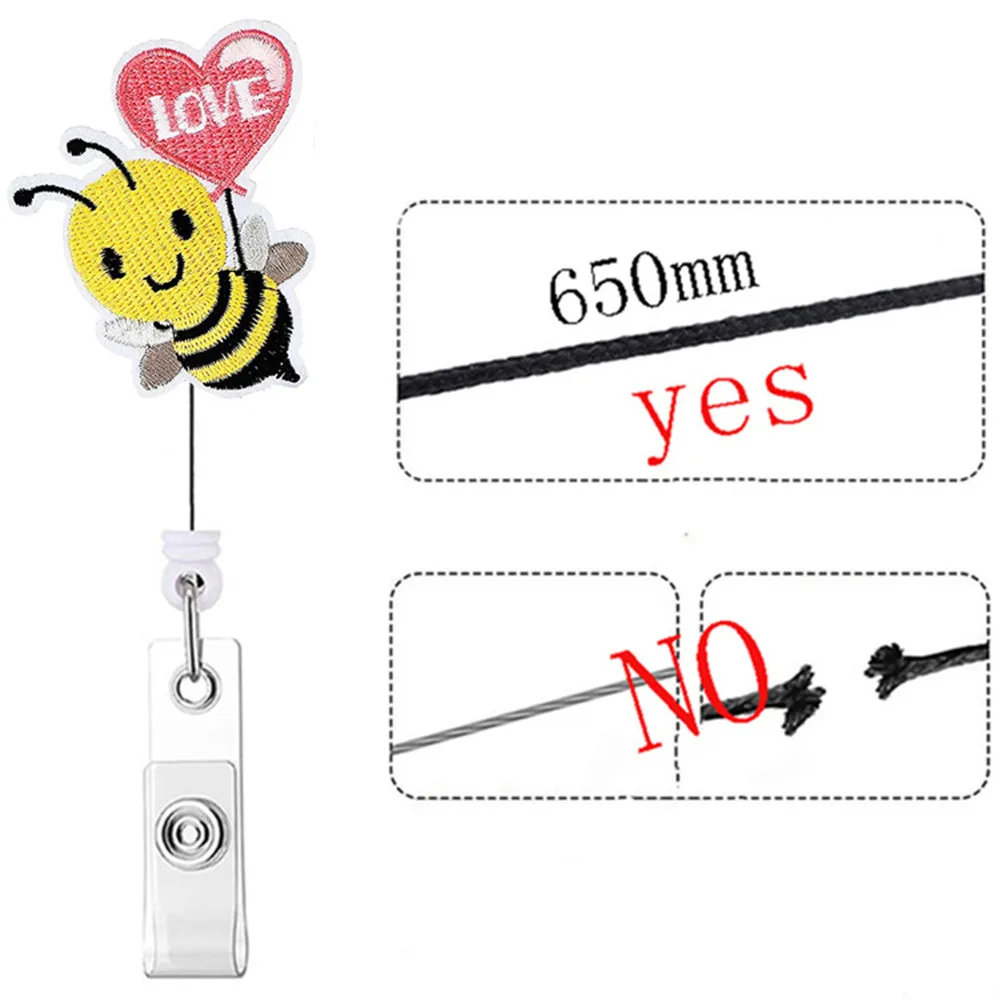 Модный милый мультяшный цветок пчела выдвижной значок медсестры держатель для