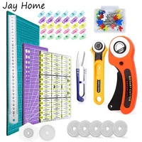 43pcs rotary cutter tool kit with a4 a5 cutting mat carving knife patchwork ruler replacement blade sewing supplies set