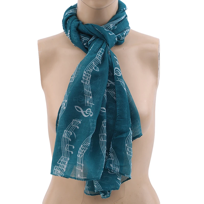 

Special Price Women Fashion Musical Note Chiffon Neck Scarf Shawl Scarves Long Beauty Women's Scarf Black/White/Khaki