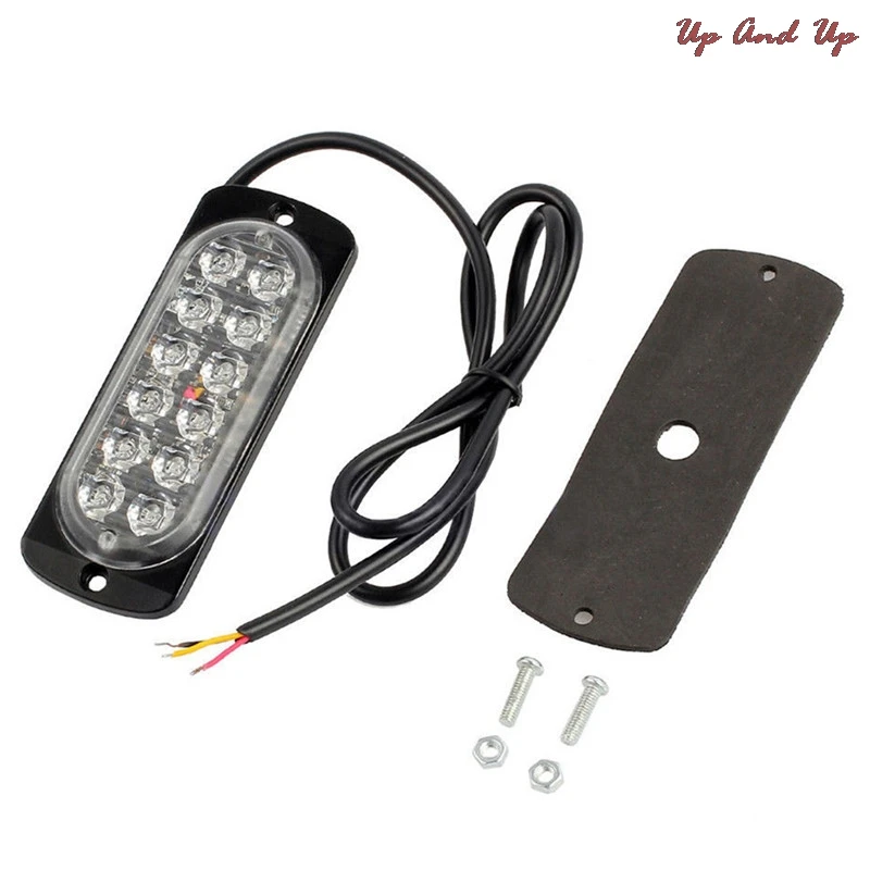 

1pc 12LED Car Truck Amber Emergency Strobe Flashing Warning Police Light Ultra-thin 12V 24V 36W High Power