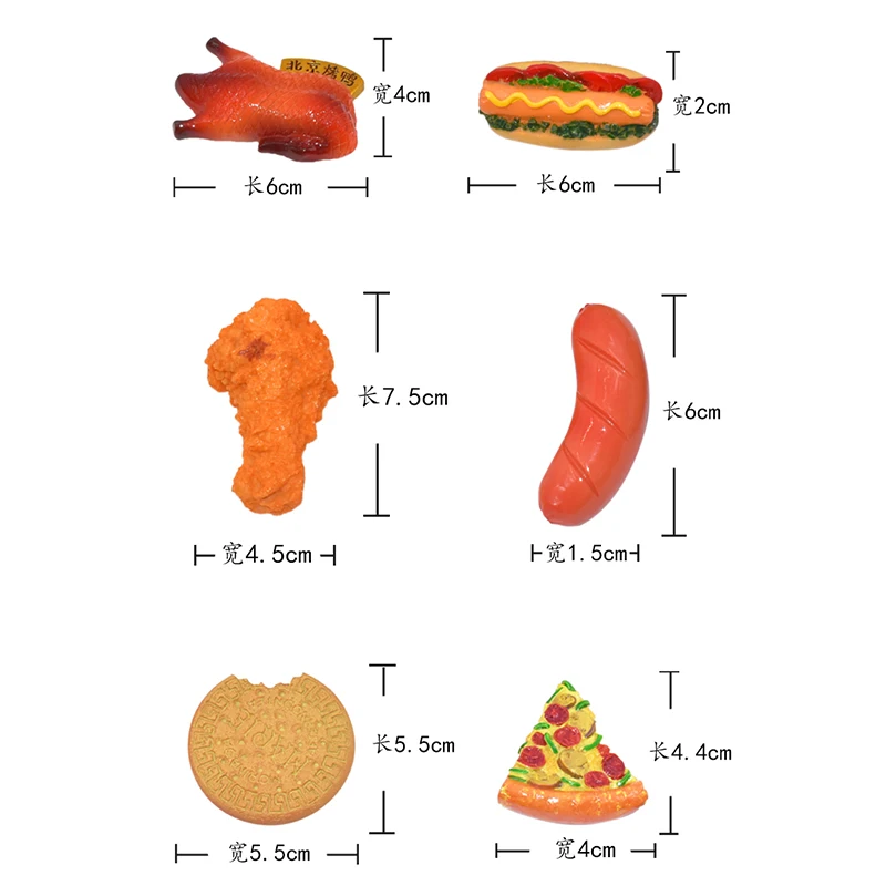 3D магниты на холодильник имитация еды жареной курицы ног обжарки колбасы