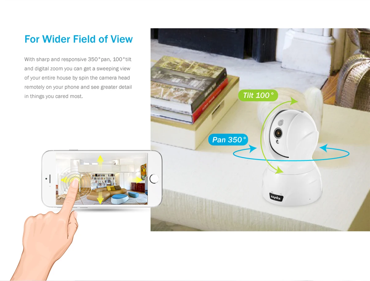 Annke 720P умная Беспроводная ip-камера безопасности, Wi-Fi, панорамирование и наклон, двухсторонняя аудио камера для внутреннего видеонаблюдения, для смартфона, ПК, планшета