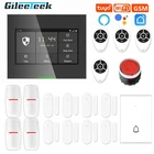 Беспроводная Wi-Fi GSM Смарт-система сигнализации, противокражная система сигнализации, 19 комплектов и 4,3 дюймовый полный сенсорный экран, домашняя охранная сигнализация