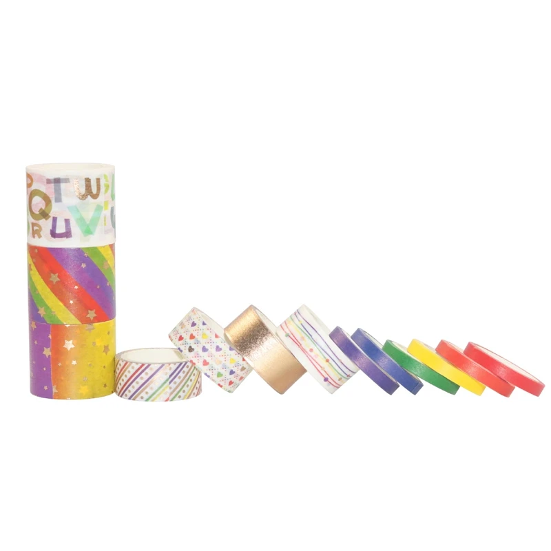 

13rolls/Set Basic Washi Tape Rainbow Masking Tape Decorative Adhesive Tape Sticker Scrapbook Diary Stationery