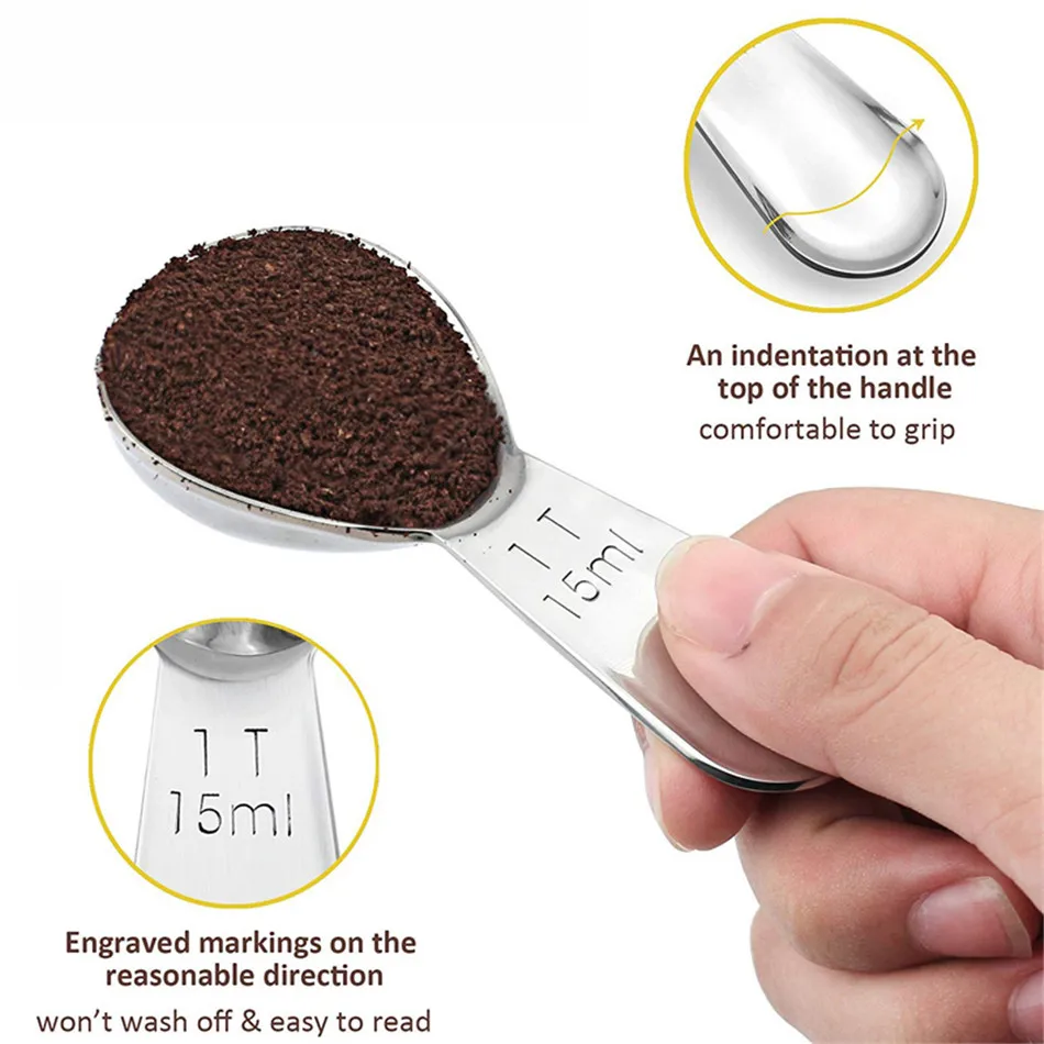 1Pc Stainless Steel Spoon Cute Tea Coffee Scoop 15ml 30ml Measuring Kitchen Measure Tools For Milk Powder | Дом и сад