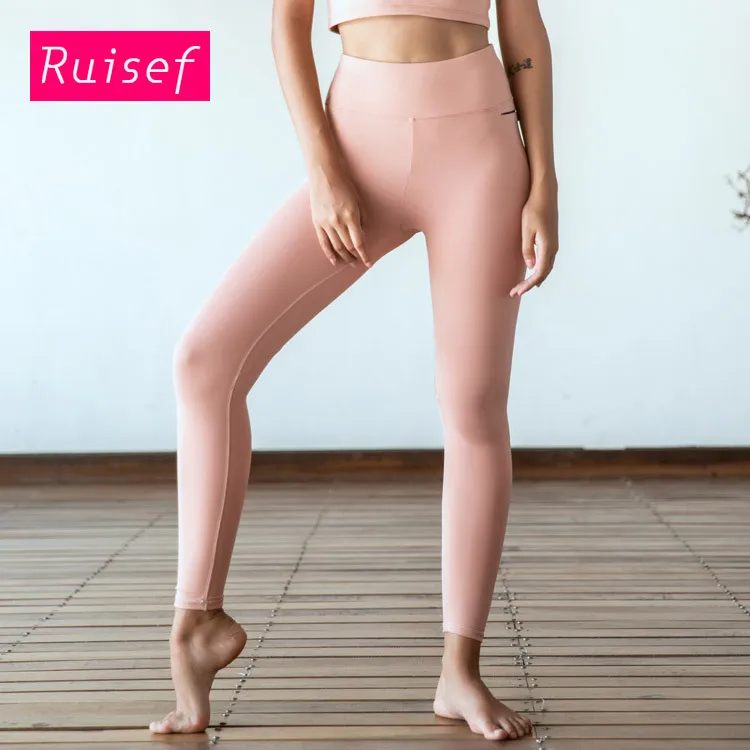 Спортивные бесшовные Легинсы телесного цвета с высокой талией штаны для йоги