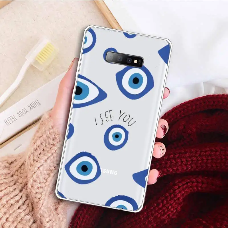 

Eyes Phone Case Transparent for samsung A 21s 50 51 71 S 8 9 20 20fe note 10 20 ultra plus