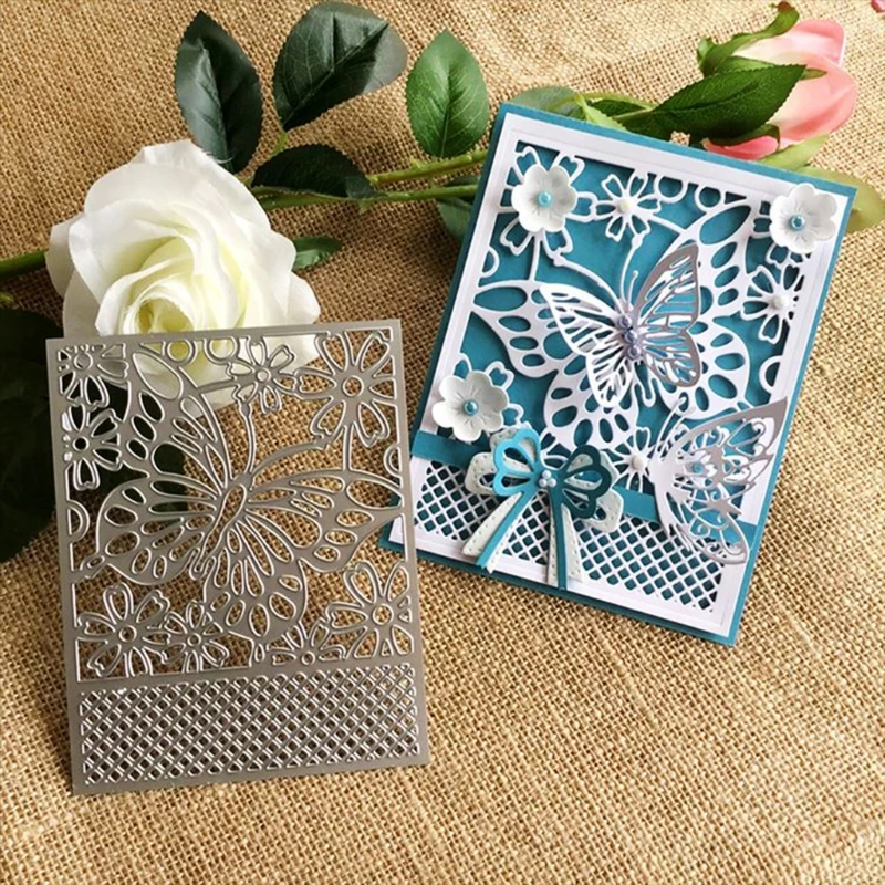 

Butterfly Frame Metal Cutting Dies Stencil DIY Scrapbooking Album Paper Card Template Mold Embossing Craft Decoration