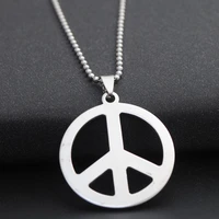 5 stainless steel hollow anti war logo necklace geometric round peace sign gd peace symbol titanium steel necklace jewelry