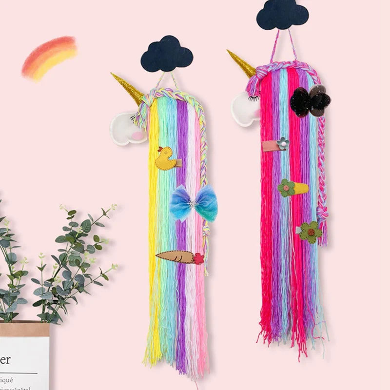 

Nordic Unicorn Handmade Weaving Hanging Ornaments Kids Room Decoration Rainbow Tapestry Wall Hanging Nursery Home Decor