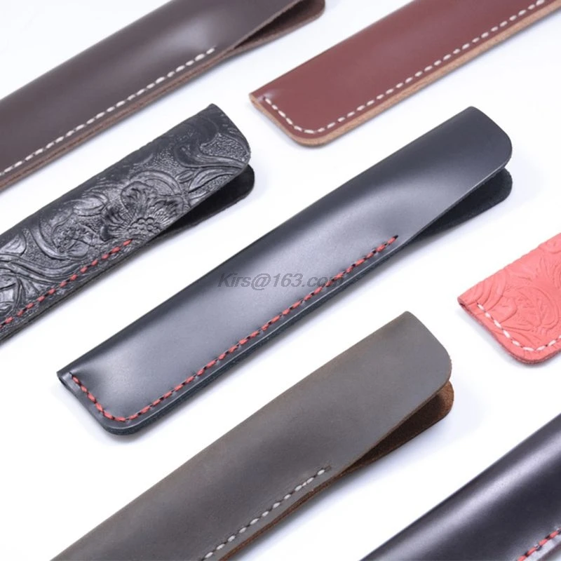 

Handmade Leather Pencil Bag Ballpoint Fountain Pen Pouch Sleeve Cover Vintage