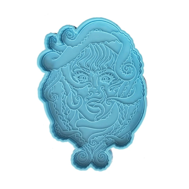 

N58F 3 Pieces Horror Coaster Mold Silicone Mold Female Resin Mold for Epoxy Casting
