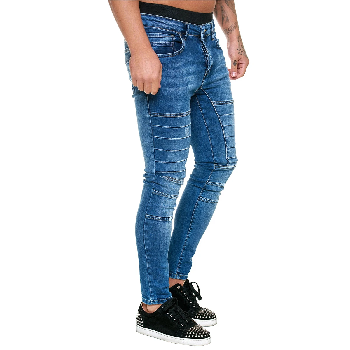 Новинка 2020 модные мужские джинсы осенние брюки скинни джинсовые Модные уличные