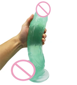 Soft Huge Jelly Dildo Realistic Anal Realistic large Dildo Big Penis Suction Cup Penis  Stimulator Erotic Sex Toys for Woman