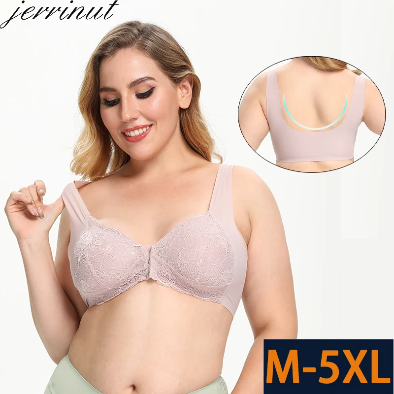 Jerrinut Для женщин размера плюс с кружевным бюстгальтером M 5XL бюстгальтеры пуш ап.