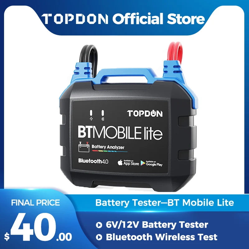 Тестер автомобильных аккумуляторов TOPDON беспроводной с Bluetooth 12 В | Автомобили и