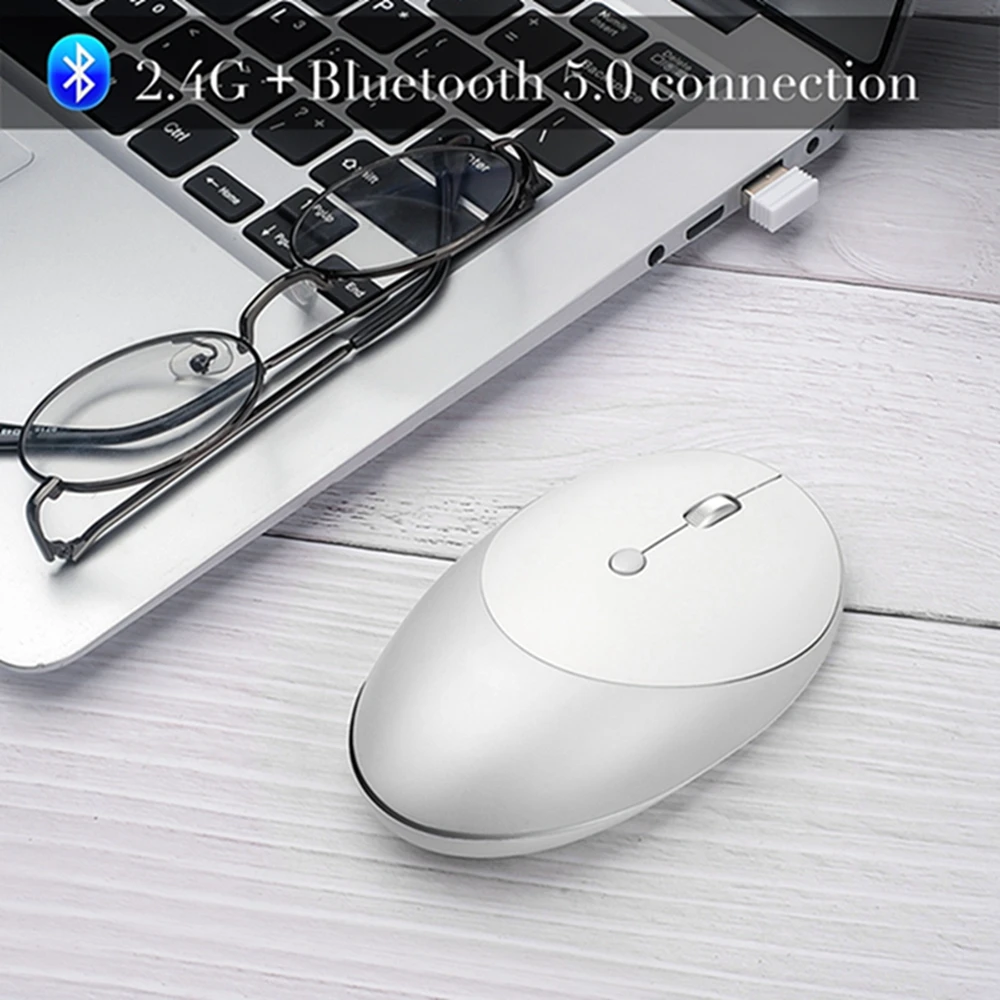 Три режима Bluetooth 3,0/5,0 беспроводная мышь можно подключить 3 компьютера Бесшумная дизайнерская оптическая перезаряжаемая мышь для ПК MAC ноутбука