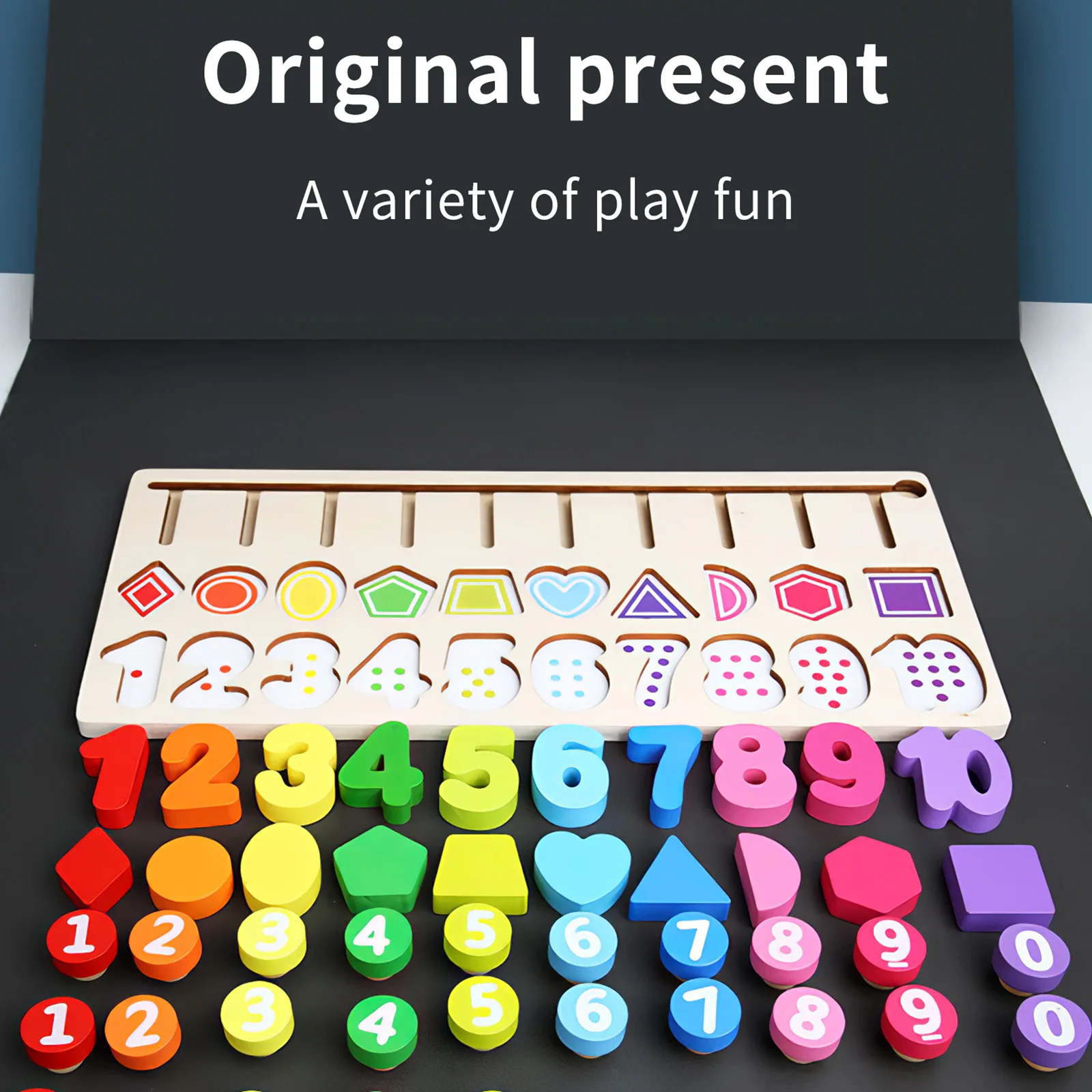 

Colorful Wooden Logic Learning Board Early Education Counting Math Geometry Cognition 4 In 1 Educational Boy Girl Preschooler