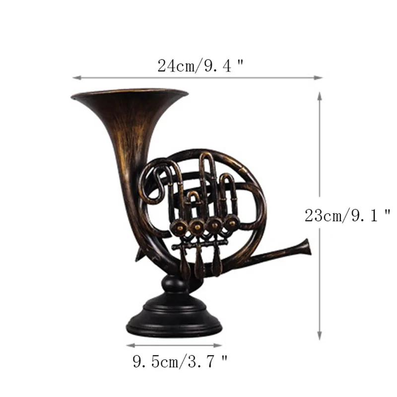 

Strongwell Horn Musical Instrument Miniatures Figurines Vintage Home Decor Resin Decoration Crafts Home Decoration Accessories