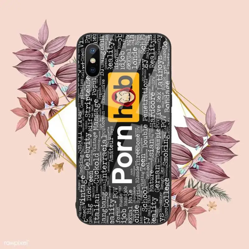 

Paper house Pornhub Tumblr Phone Case Tempered glass For iphone 6 6S 7 8 plus X XS XR 11 12 mini PRO MAX