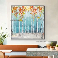 modern landscape abstract handmade trees oil painting on canvas beautiful colorful tree painting wall art for