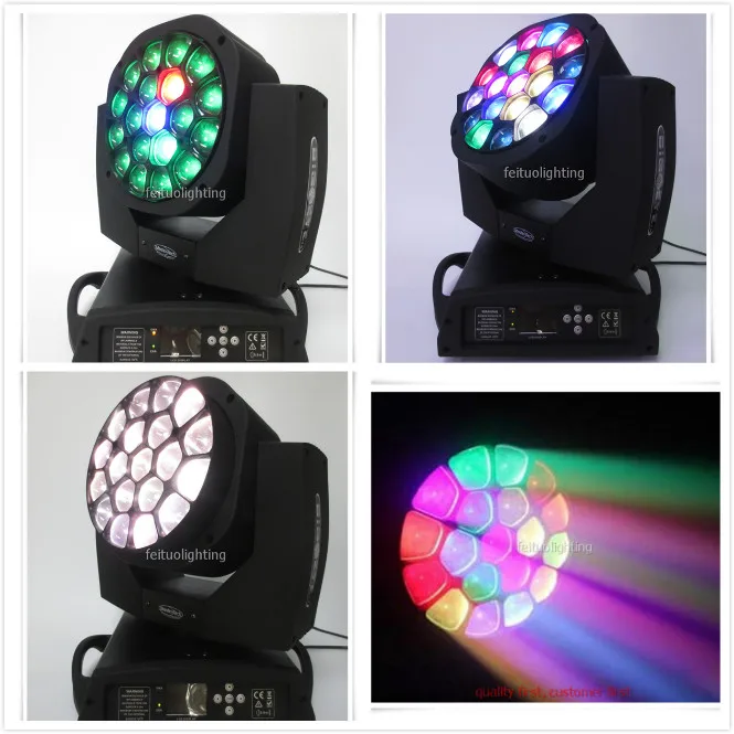 6/lot Bee eye 19x15w rgbw 4 in 1 LED Moving Head DJ Lights/B Eye k10 dmx zoom moving head light | Освещение