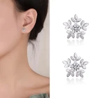 Мини маленькие серьги со шпилькой, для женщин, элегантные свадебные ювелирные украшения, женские серьги moda Brincos, можно носить с Шарм-звезда Цветочное сердце подарки