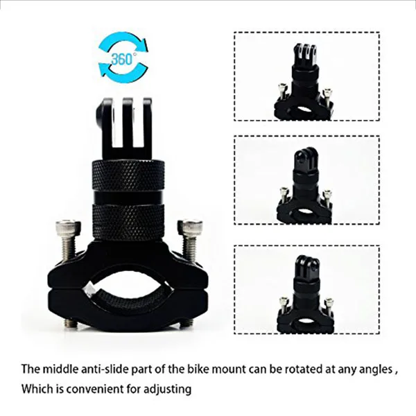 Алюминиевое Крепление на руль велосипеда для GoPro 360 градусов Поворотная стойка