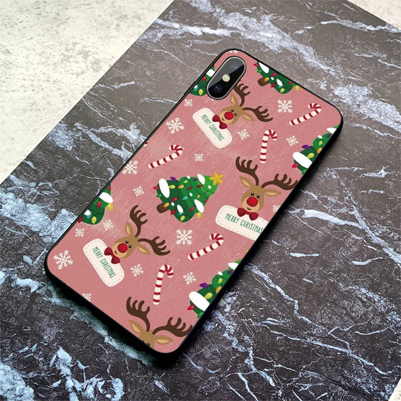 Мультяшный Рождественский мягкий чехол для телефона из ТПУ iPhone 11 Pro Max X XS XR 8 7 6 5 s