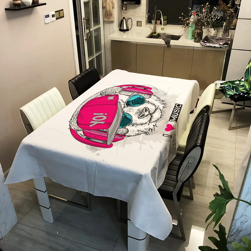 

Modern style pencil drawing printing pattern washable decorative household waterproof tablecloth