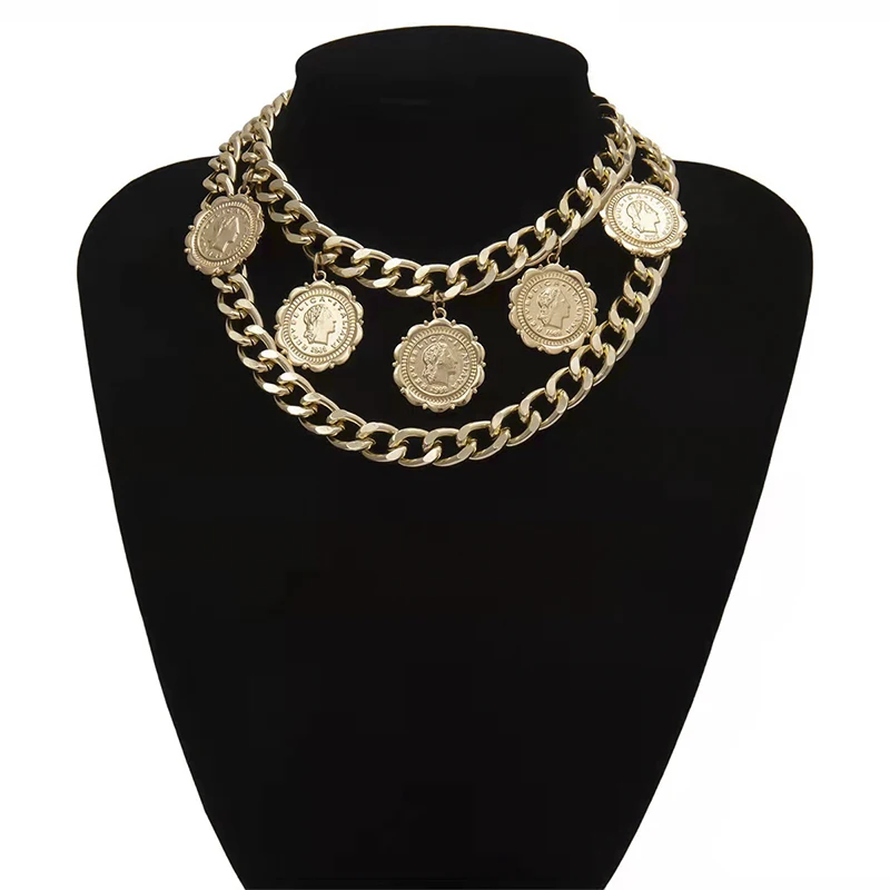 

Boho Korean Fashion Accessories For Women Hip Hop Jewelry Sets,Aesthetic Vintage Steampunk Couple Necklace Gothic Streetwear.