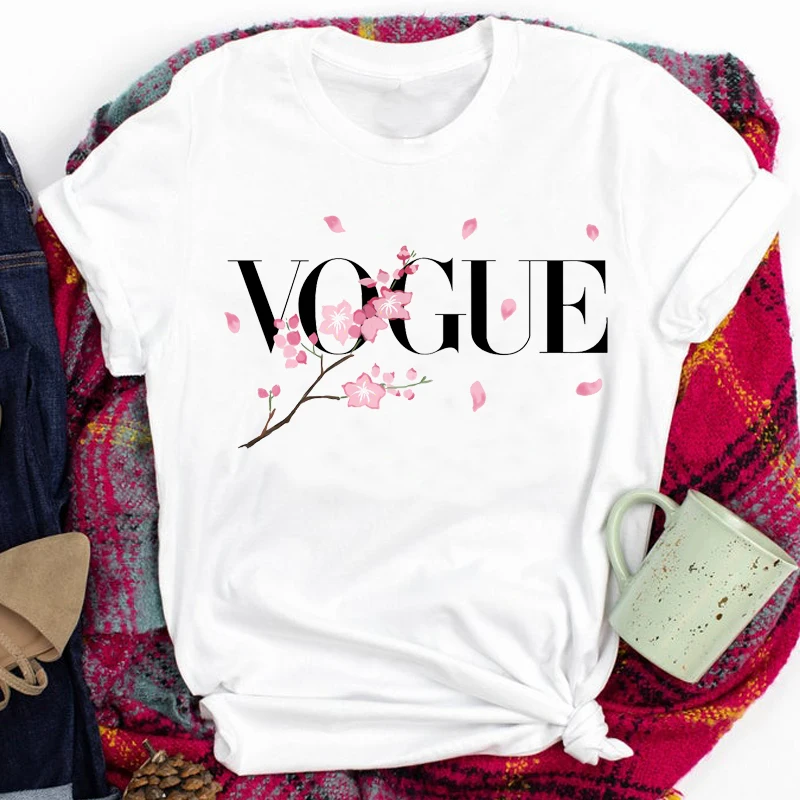 

Ladies Letter 90s Floral Flower Fashion Butterfly 90s Tees for Women Lady Print Tshirt Clothes Top Graphic Female T T-shirt