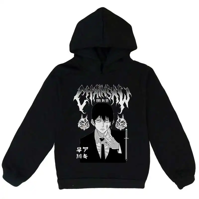 

Kids 100% Cotton Hoodies Chainsaw Man Cartoon Anime Pullover Baby Boys Long Sleeve Child Autumn Sweatshirt Boys Girls Clothes