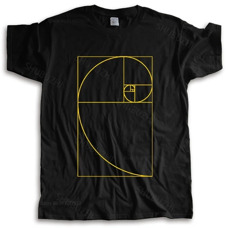 

cotton tshirt men summer tees Men T Shirt Cotton Golden Ratio Sacred Fibonacci Spiral new fashion tee-shirt man tee