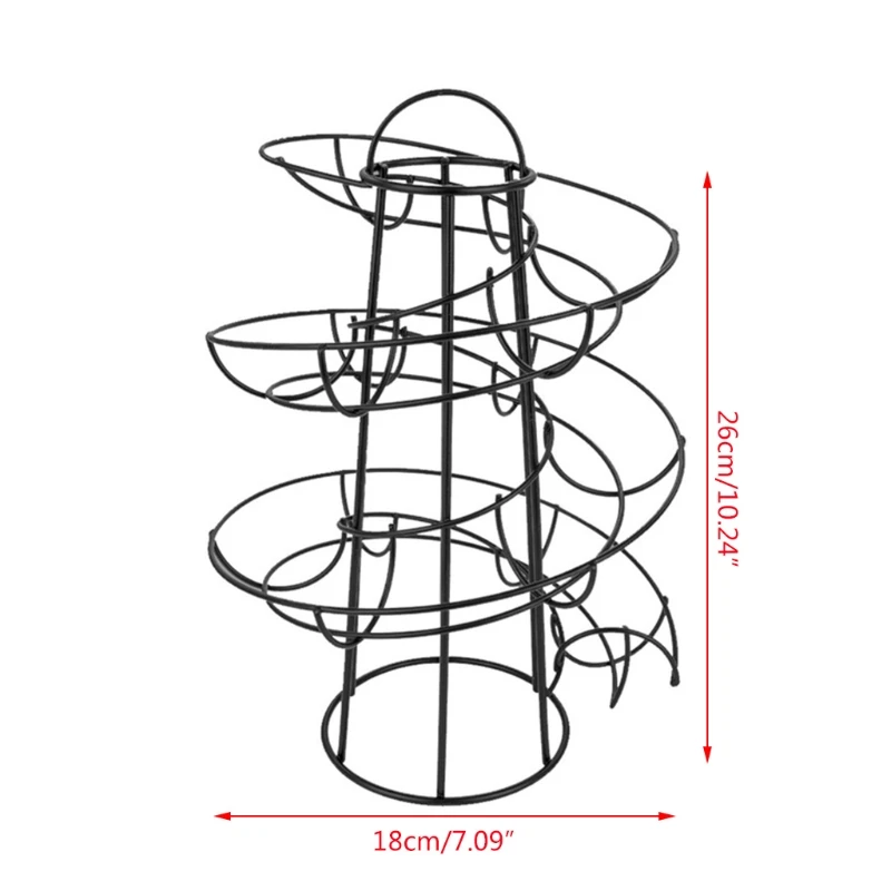 

Deluxe Modern Spiraling Dispenser Rack - Chrome Plated Freestanding Wire Chicken Egg Storage Organizer Display Holder Basket