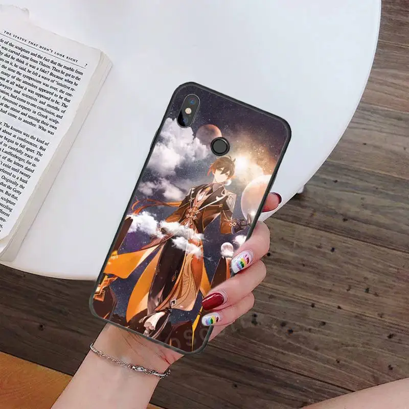hot game zhongli genshin impact phone case for xiaomi redmi note 7 8 9 t max3 s 10 pro lite luxury brand shell funda coque free global shipping