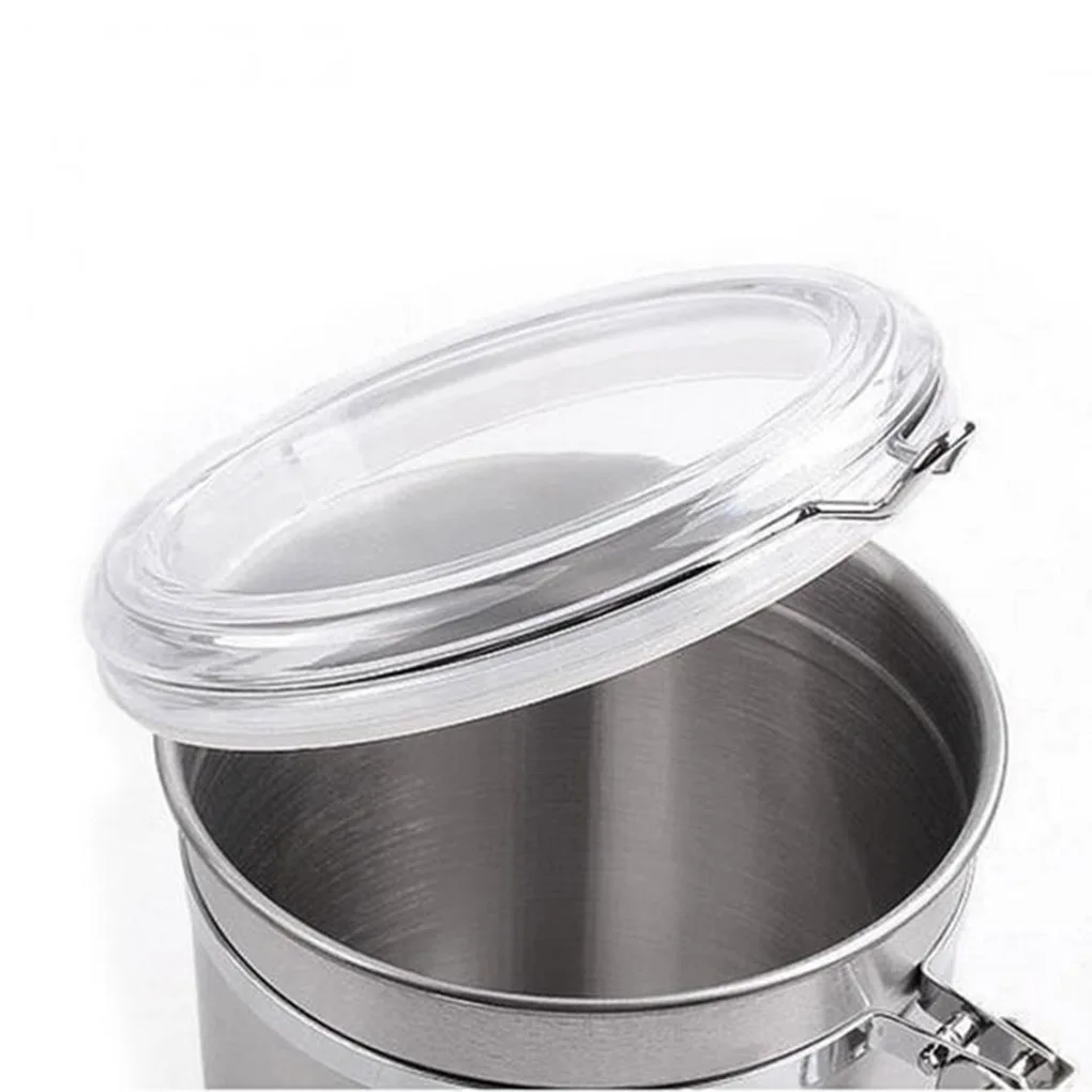 

Bote sellado de acero inoxidable, tarro de almacenamiento de alimentos con tapa transparente, para cocina, 4 Uds.