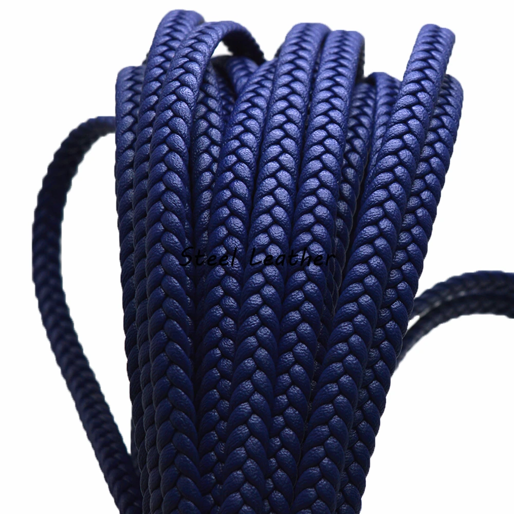 Шнур Кожаный Плетеный синий 10 м/лот около 7 х 3 мм | Украшения и аксессуары