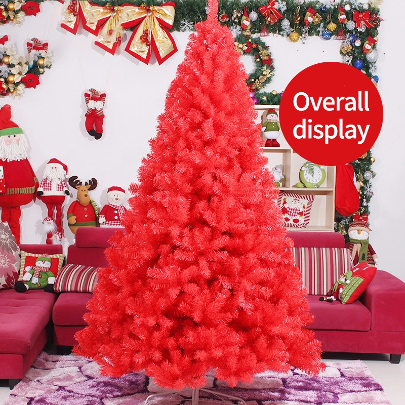 

2022 New Year Encryption Red PVC Christmas Tree Decoration Accessories Home Market Showcase Decor Props High Quality Figurine