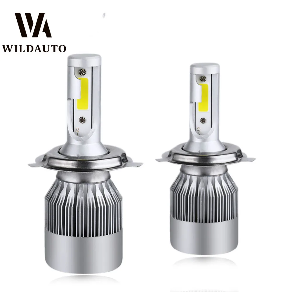 WILDAUTO H7 H4 72 Вт 9005 лм чипы COB H11 H8 H9 9006 HB3 880 HB4 H1 H27 6000 лампы для автомобильных фар K