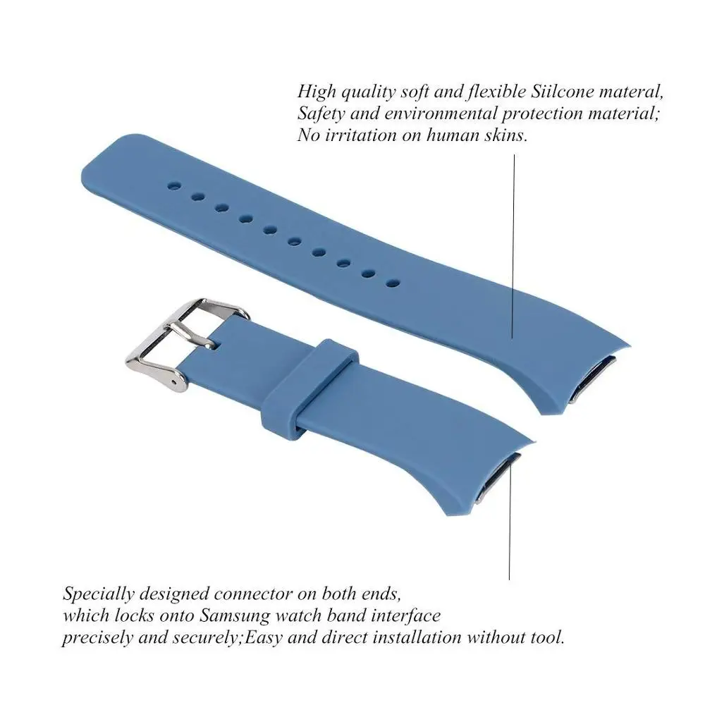 Straps for Samsung Gear S2 SM-R720 SM-R730, Soft Silicone Sports Style Replacement Bands images - 6