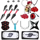 Аксессуары для косплея из аниме комплект героев Наруто, кунай шурикен, повязка на голову, кольцо, подвеска, экшн-фигурка Акацуки Какаси, реквизит, игрушка в подарок