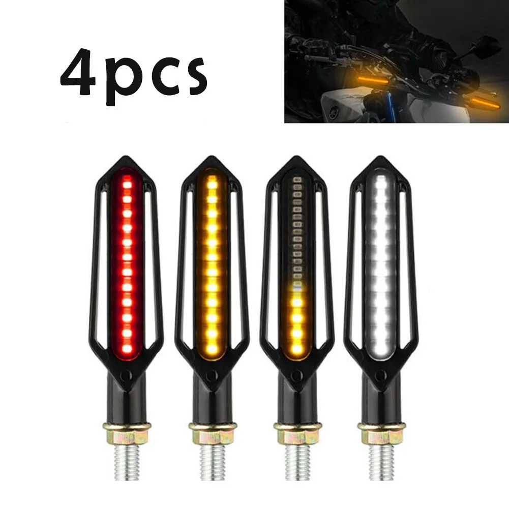

12LED Indicator Lights 4x Accessories Amber Bright Lamp Motorbike Parts